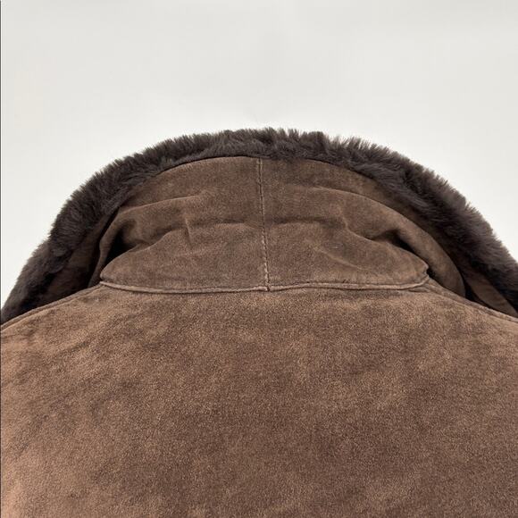 Vintage Guess USA Women’s Suede Faux Fur Jacket Size Large - Picture 4 of 16